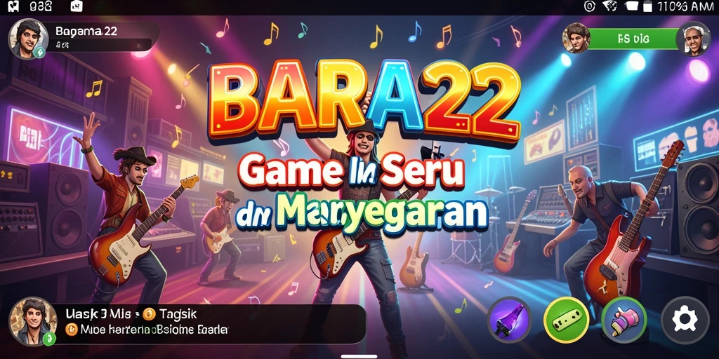 Gameplay seru BARA22 dengan berbagai pilihan musik.