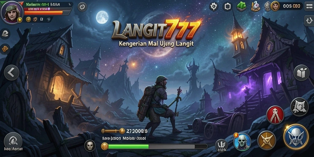 Screenshot gameplay LANGIT777, menunjukkan suasana mencekam dan detail grafis yang menakutkan.