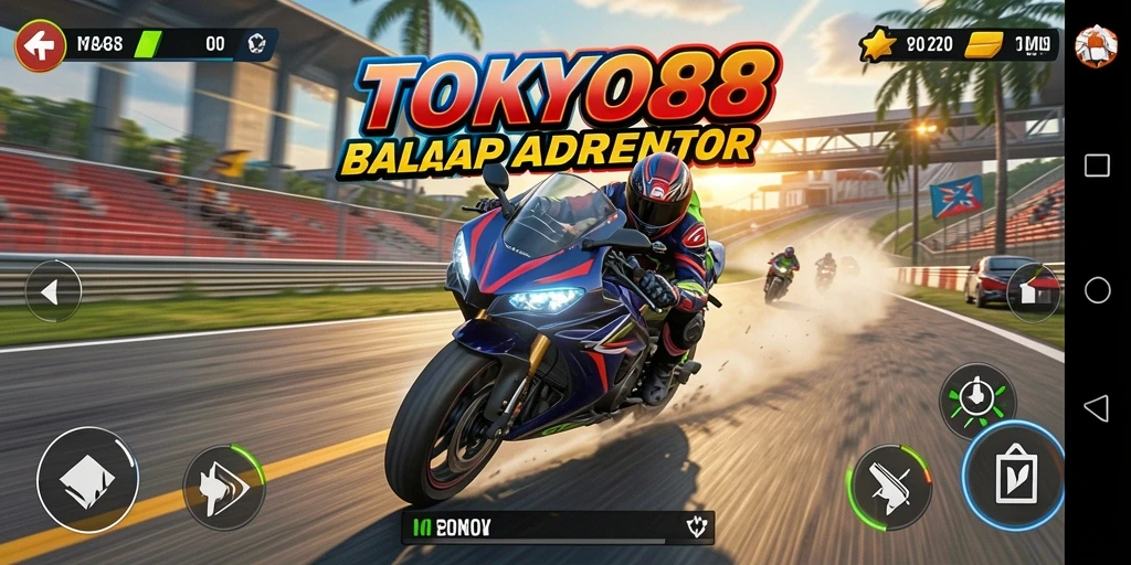 Gameplay seru di TOKYO88 dengan balapan motor yang menantang.