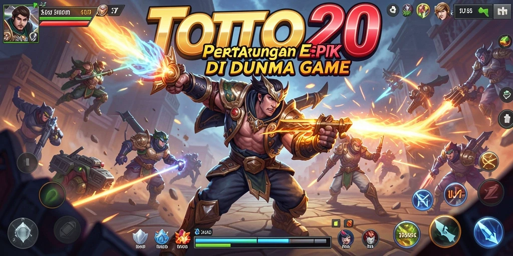 Gameplay TOTO20 menampilkan pertarungan epik antara karakter-karakter kuat.